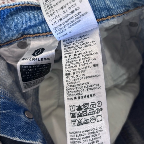 Levi's Ribcage Straight Full Length Jeans Light Wash - Picture 3 of 6